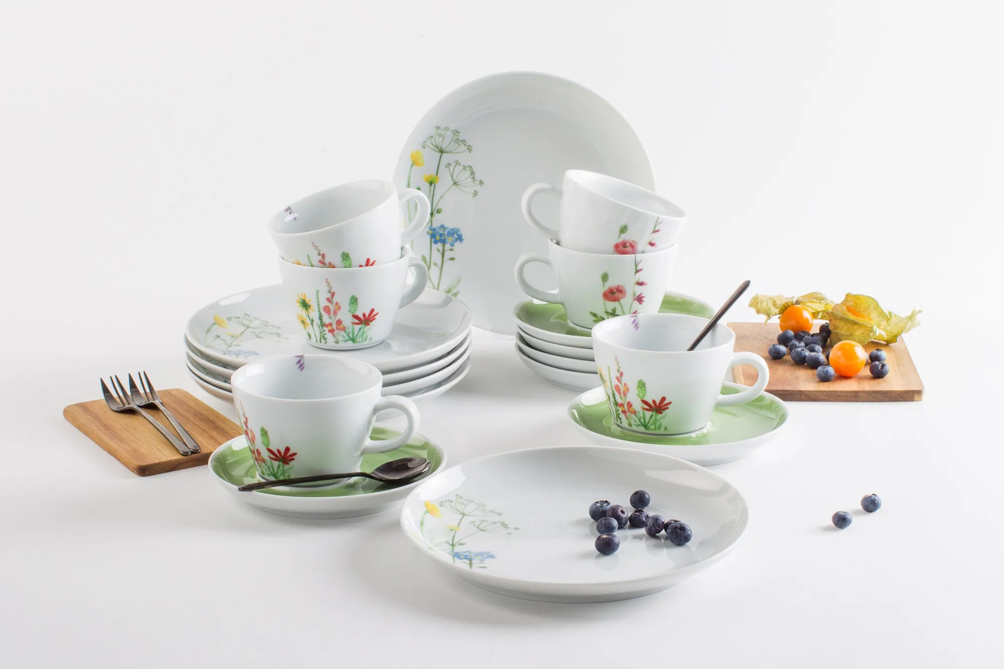 Kahla Wildblume Kaffeeservice 18tlg., elegantes Design, für 6 Personen, Porzellan, Made in Germany 2