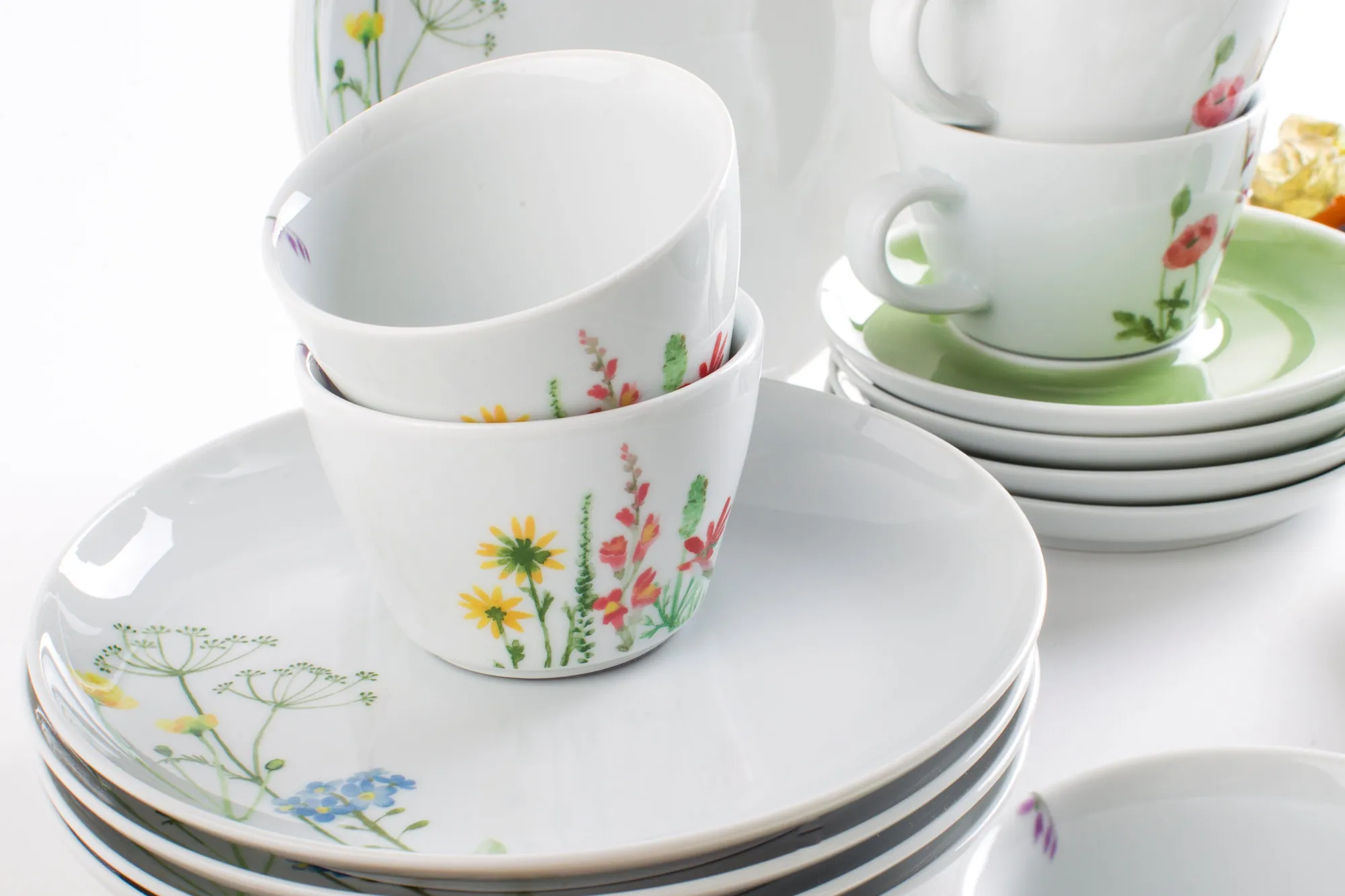 Kahla Wildblume Kaffeeservice 18tlg., elegantes Design, für 6 Personen, Porzellan, Made in Germany 4