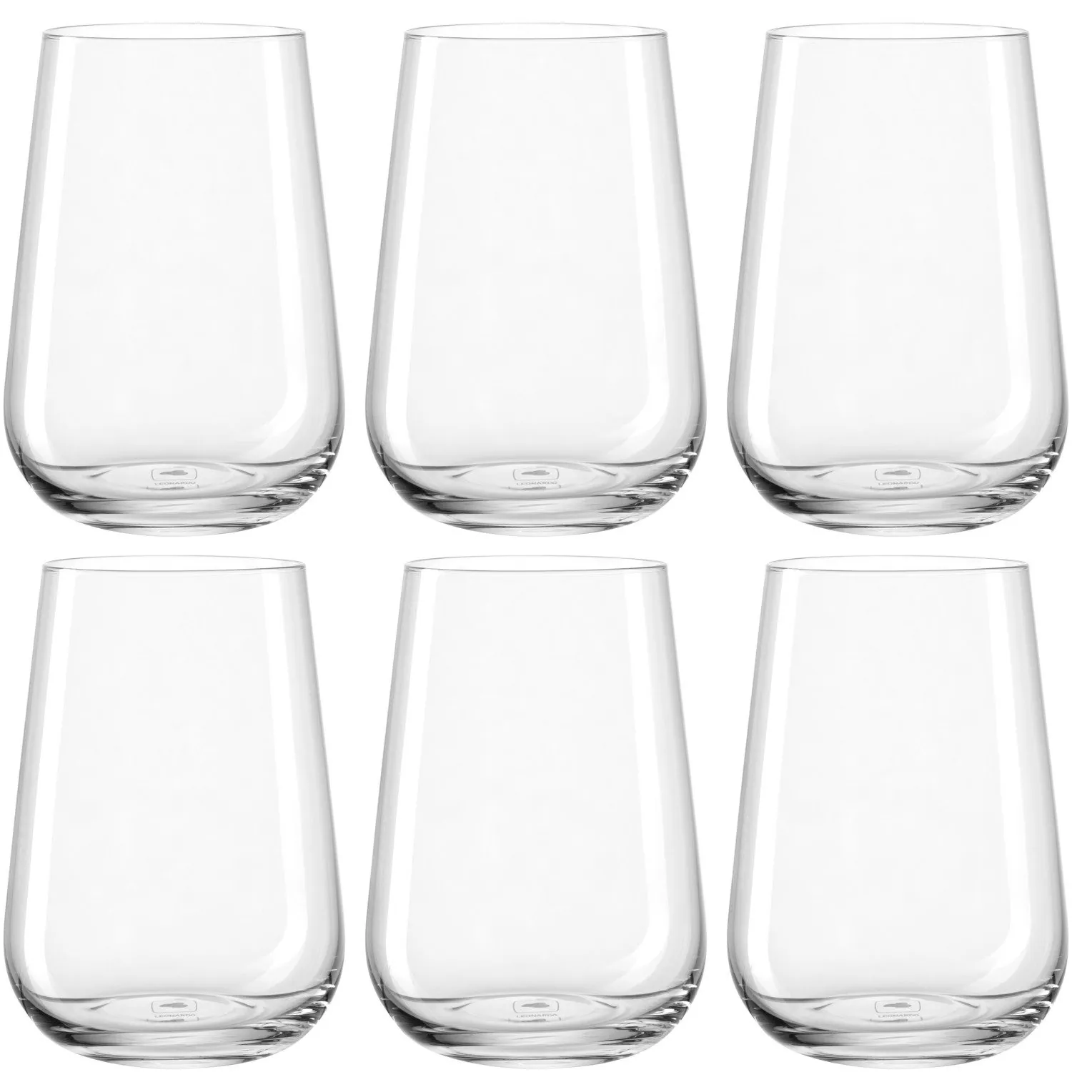 LEONARDO PALADINO Trinkglas-Set, 370 ml, 6er-Set, Kristallglas, spülmaschinenfest