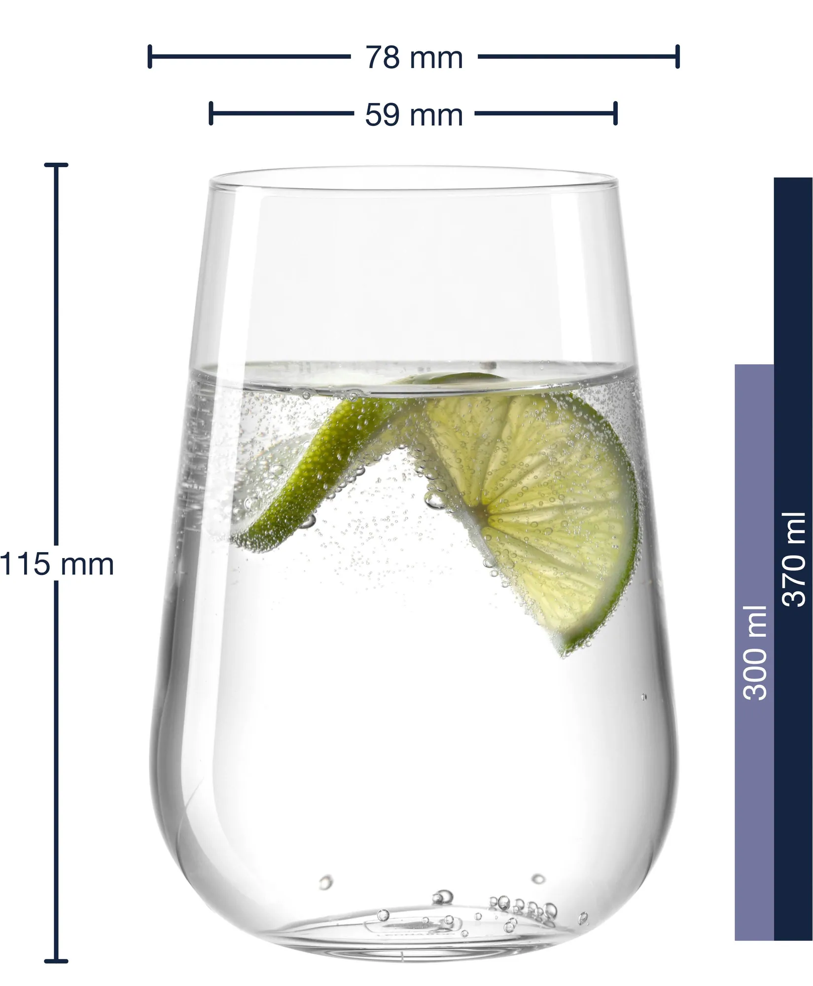 LEONARDO PALADINO Trinkglas-Set, 370 ml, 6er-Set, Kristallglas, spülmaschinenfest 3