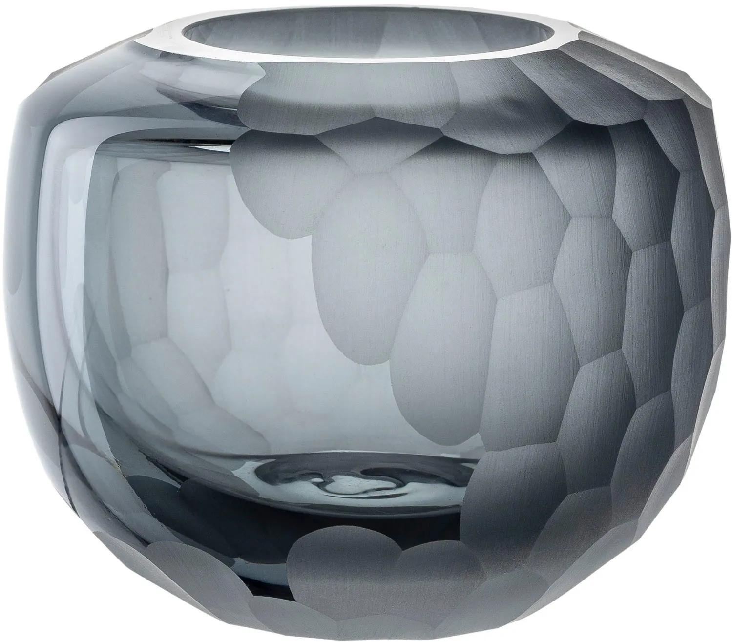 LEONARDO BELLAGIO Tischvase, handgefertigt aus anthrazitfarbenem Glas, elegantes Design