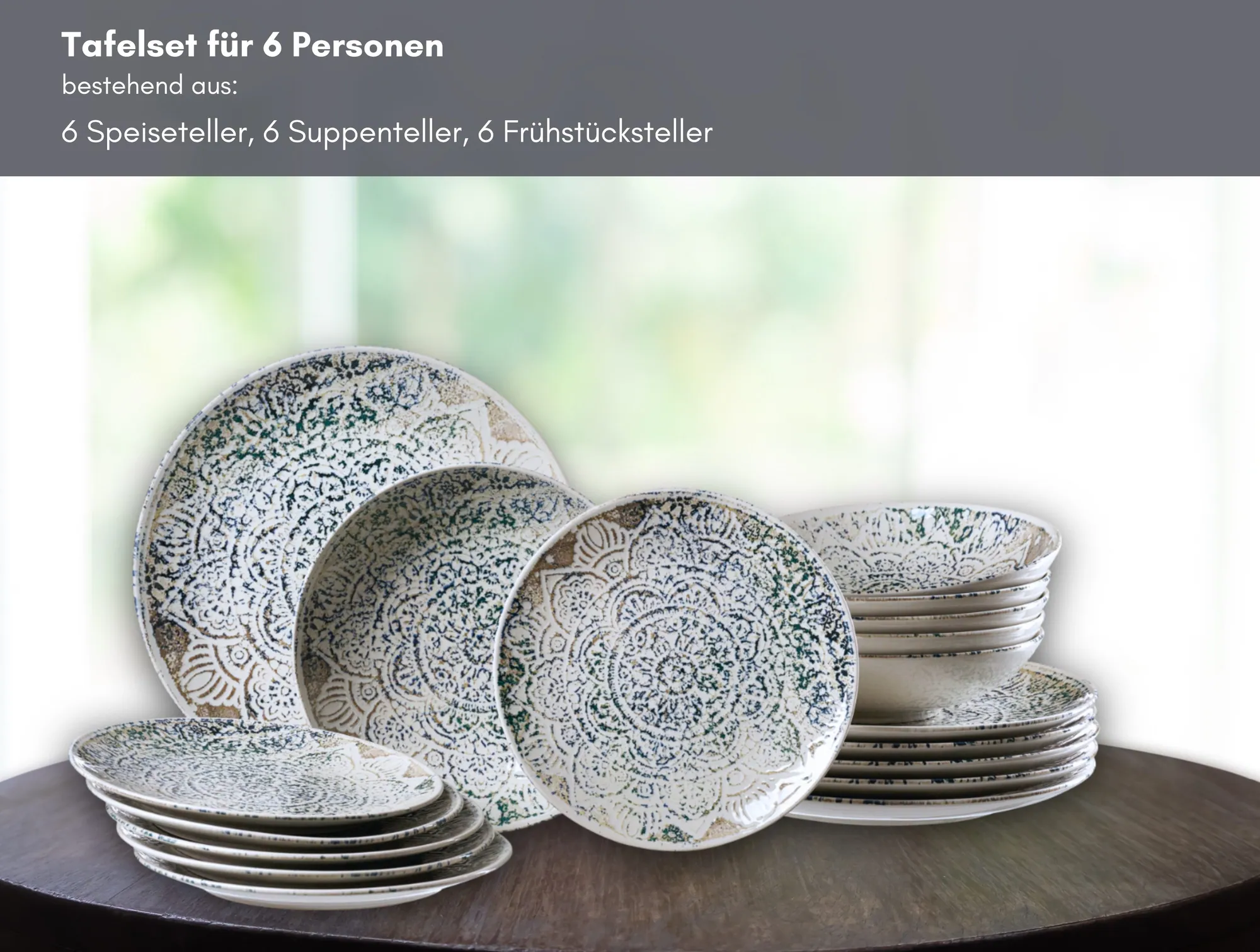 Ritzenhoff Tafelservice Luig, 18-teilig, für 6 Personen, authentisches Design 2