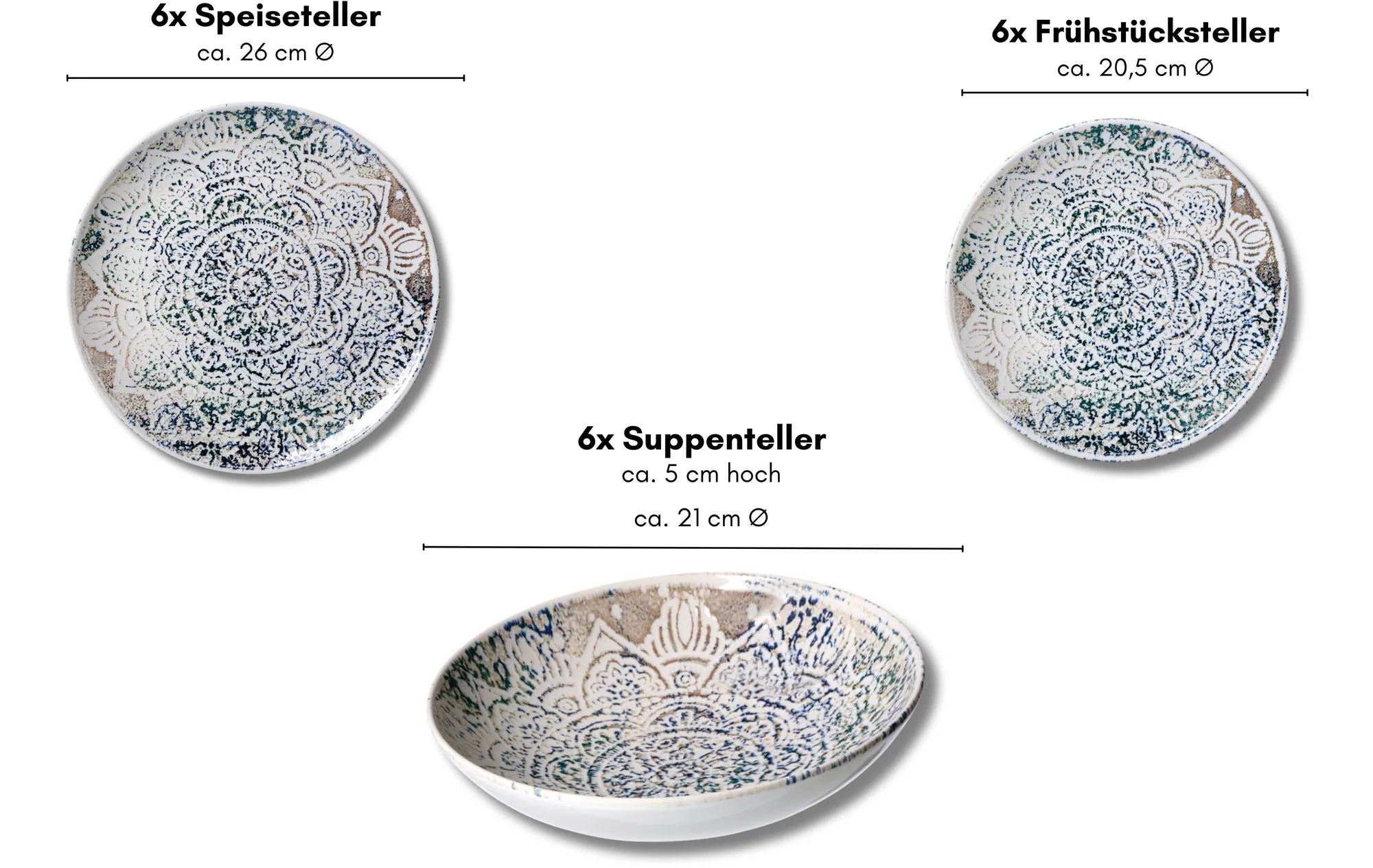 Ritzenhoff Tafelservice Luig, 18-teilig, für 6 Personen, authentisches Design 4