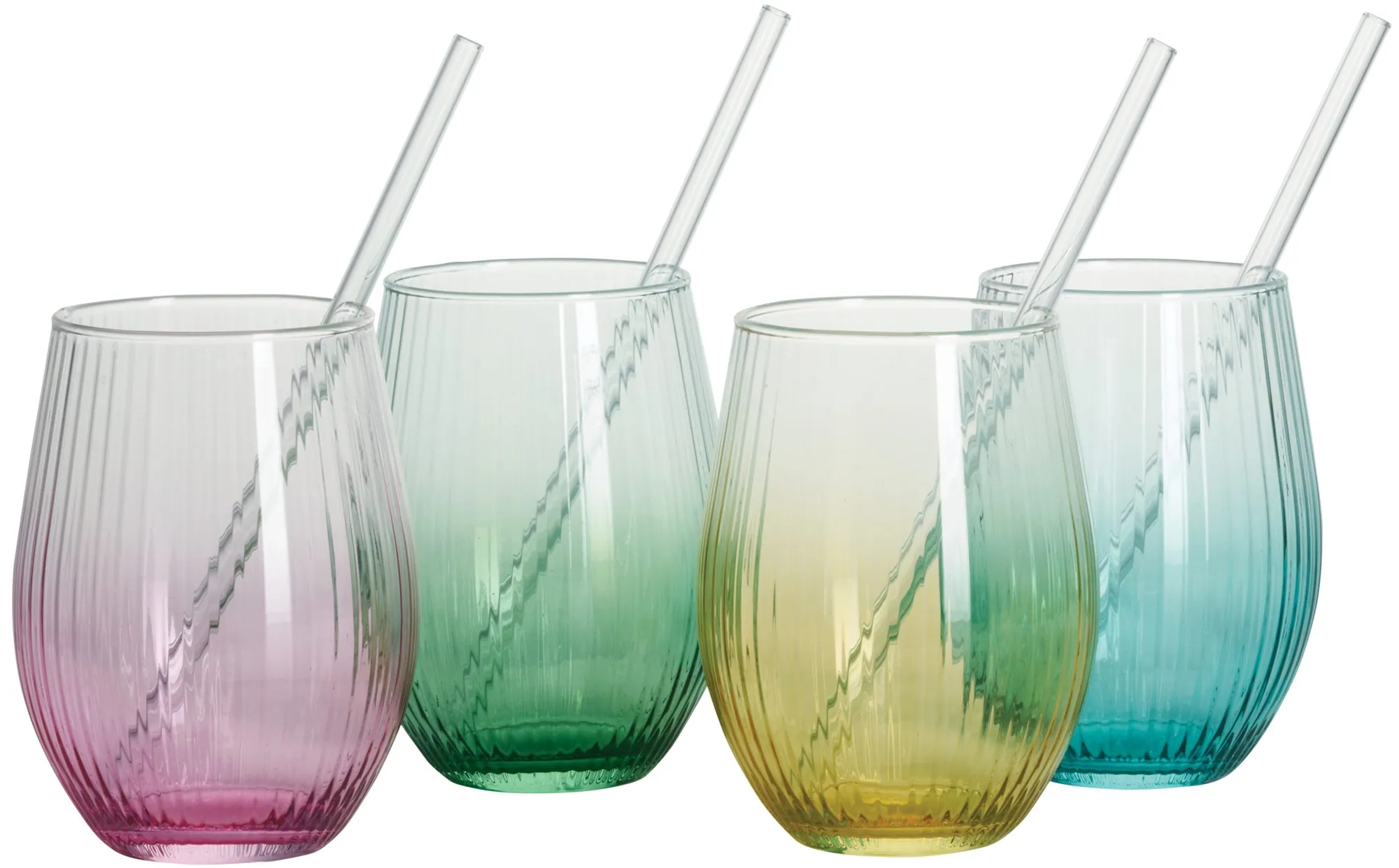 Ritzenhoff Longdrinkglas-Set, 8-tlg., spülmaschinenfest, inkl. Trinkhalme