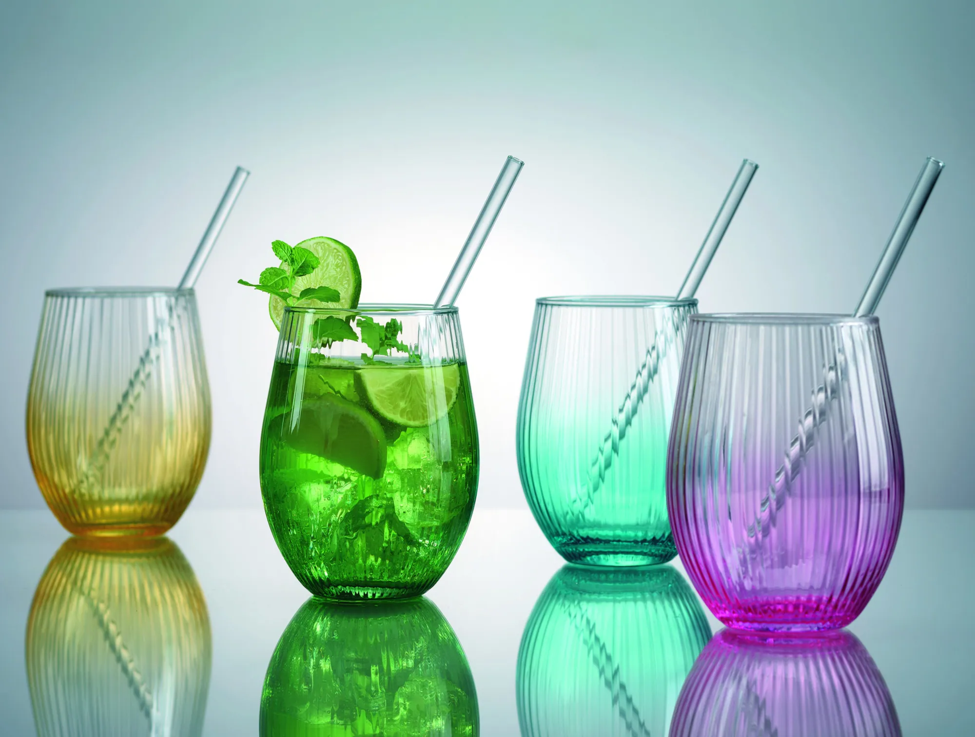 Ritzenhoff Longdrinkglas-Set, 8-tlg., spülmaschinenfest, inkl. Trinkhalme 2