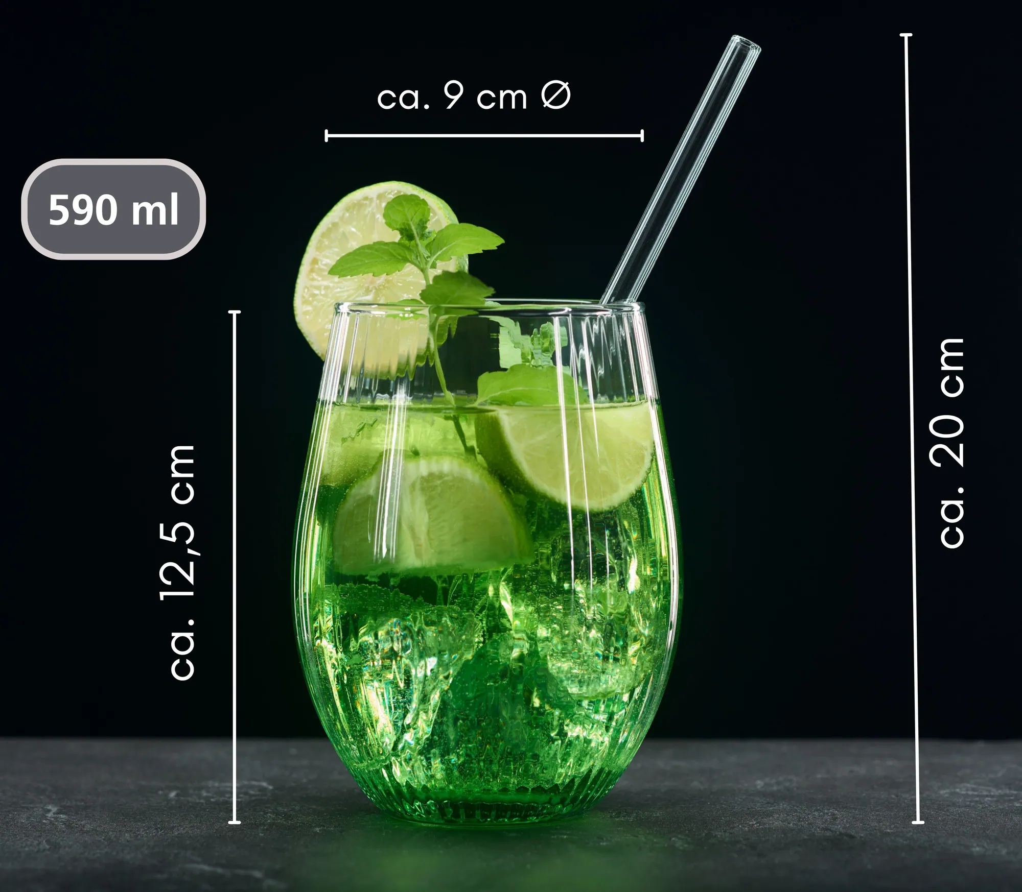 Ritzenhoff Longdrinkglas-Set, 8-tlg., spülmaschinenfest, inkl. Trinkhalme 4