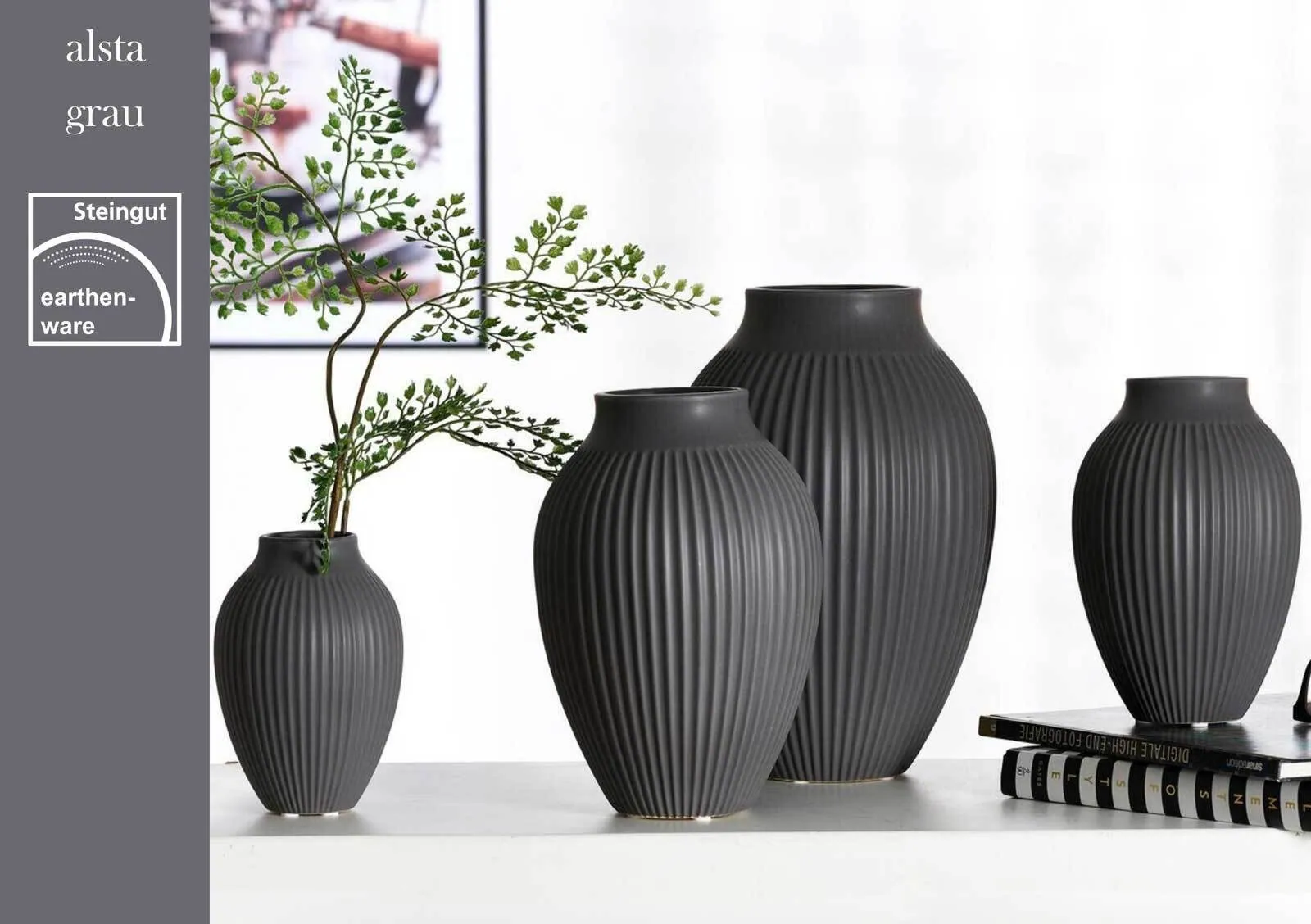 Ritzenhoff Alsta Vase, seidenmattes Finish, vielseitig einsetzbar — 19 cm Höhe 2