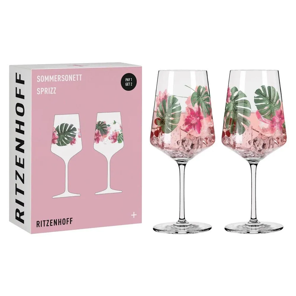 Ritzenhoff Sommersonett Sprizz 2er-Set, elegantes Design, spülmaschinengeeignet, Kristallglas 2
