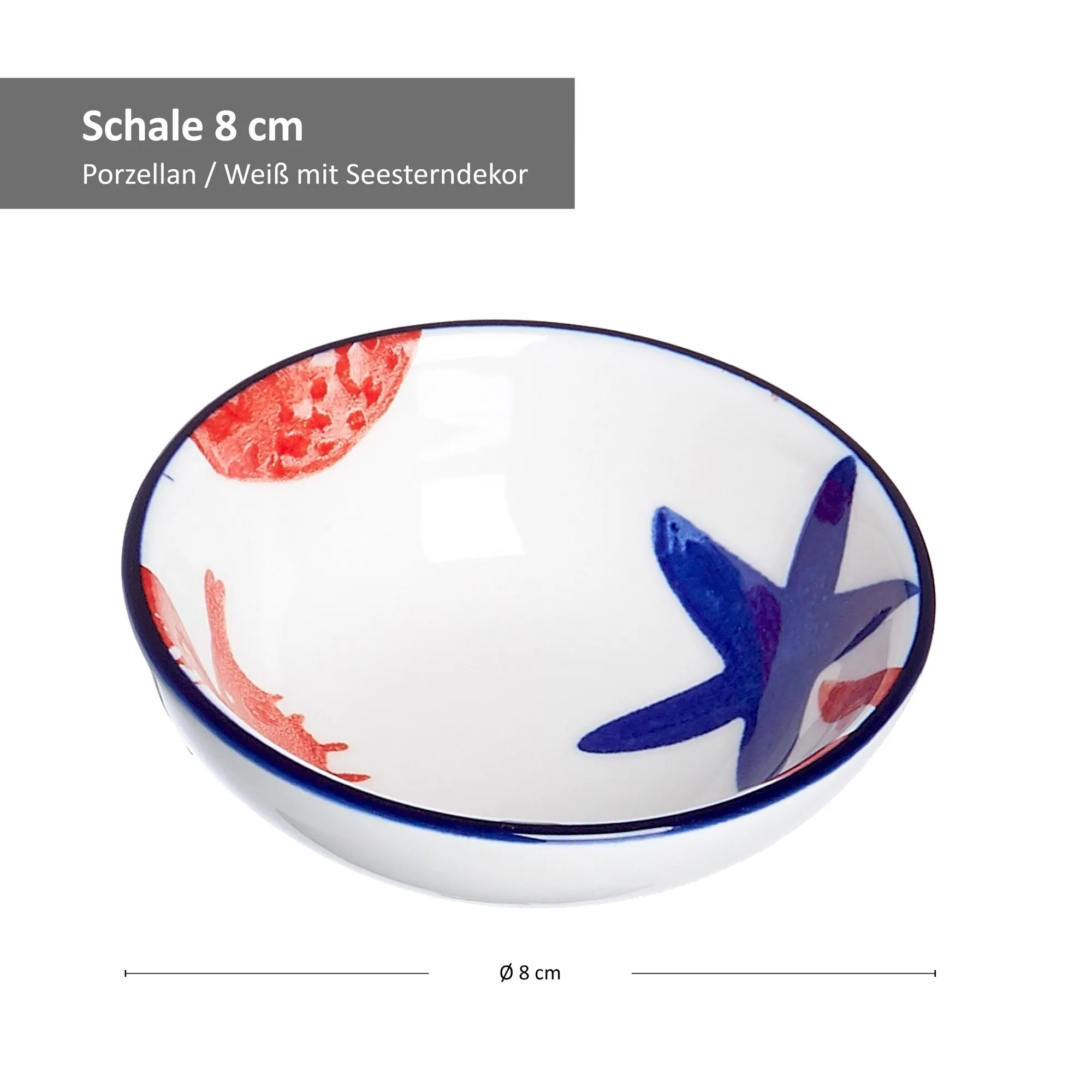 Ritzenhoff Servierschale 4er Set Seestern Seaside, flach, 8 cm Durchmesser 4