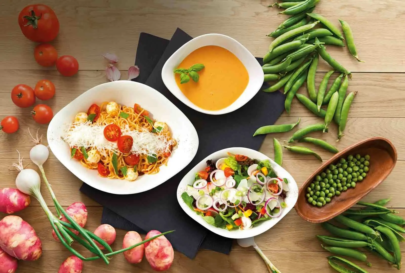 Villeroy & Boch Vapiano Kombiservice, 6-teiliges Schalen-Trio für 2 Personen 2