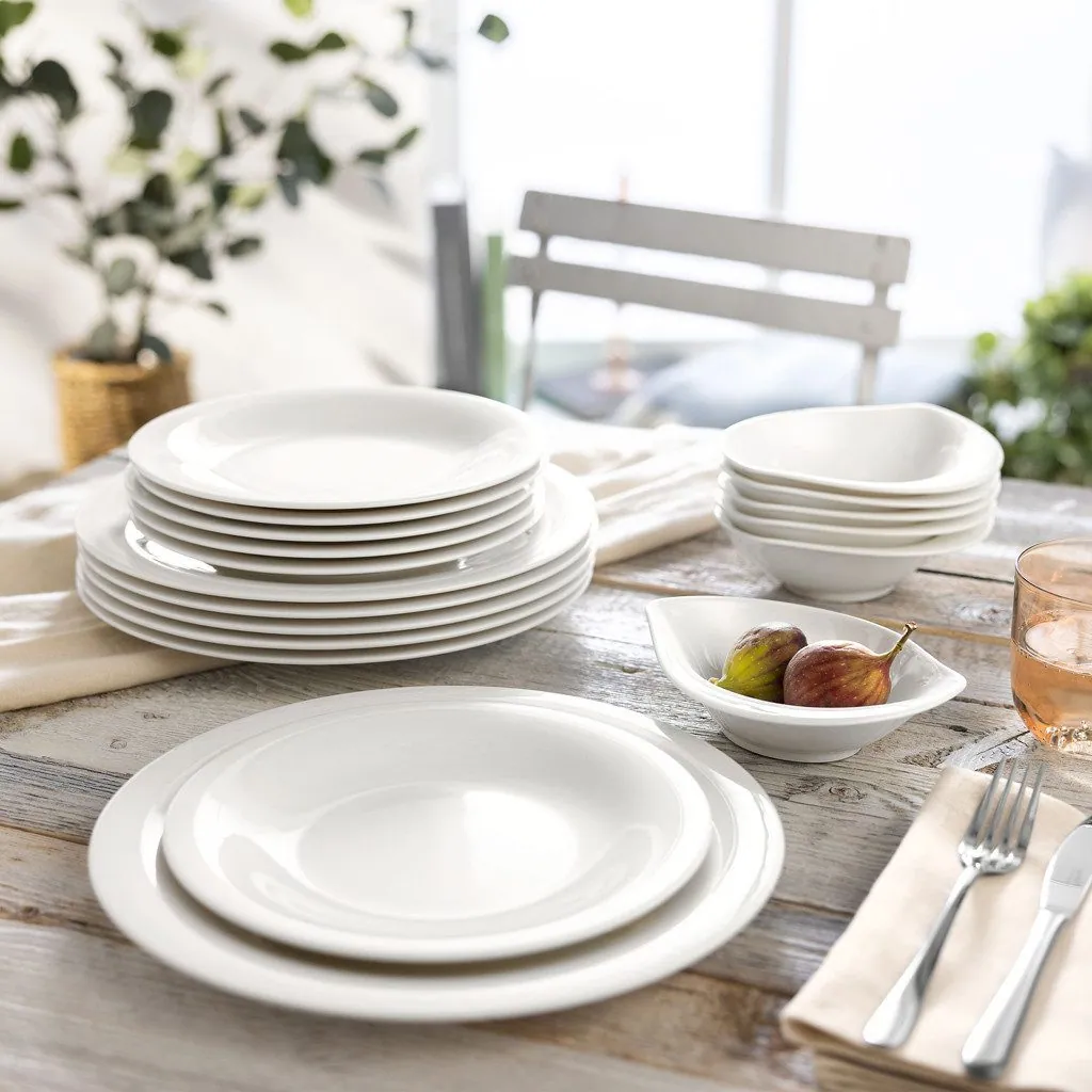 Villeroy & Boch Essential White Geschirr-Set, 18 Teile, für 6 Personen, Fine China-Porzellan 4