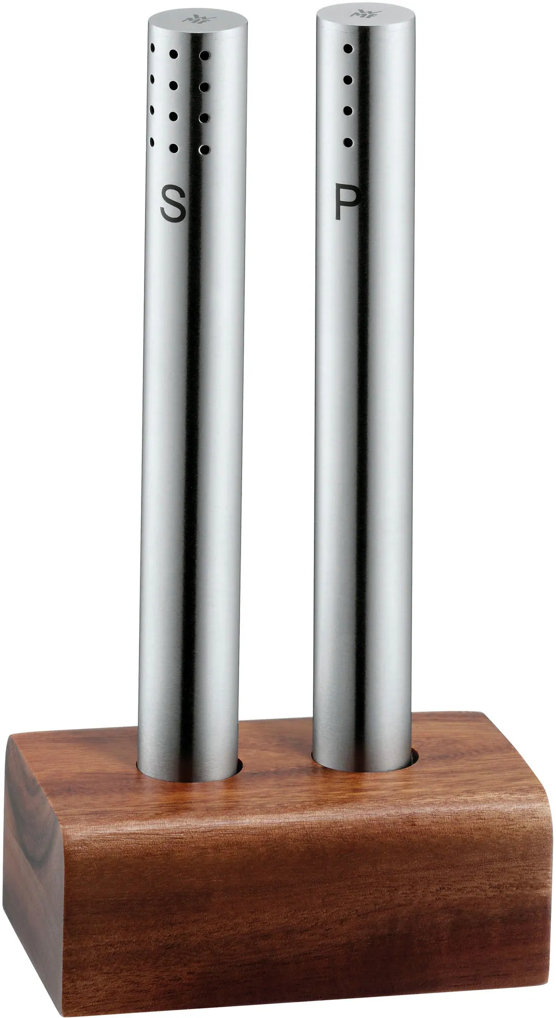 WMF Salz- / Pfefferstreuer Set, elegantes Design, Cromargan Edelstahl, Akazienholz