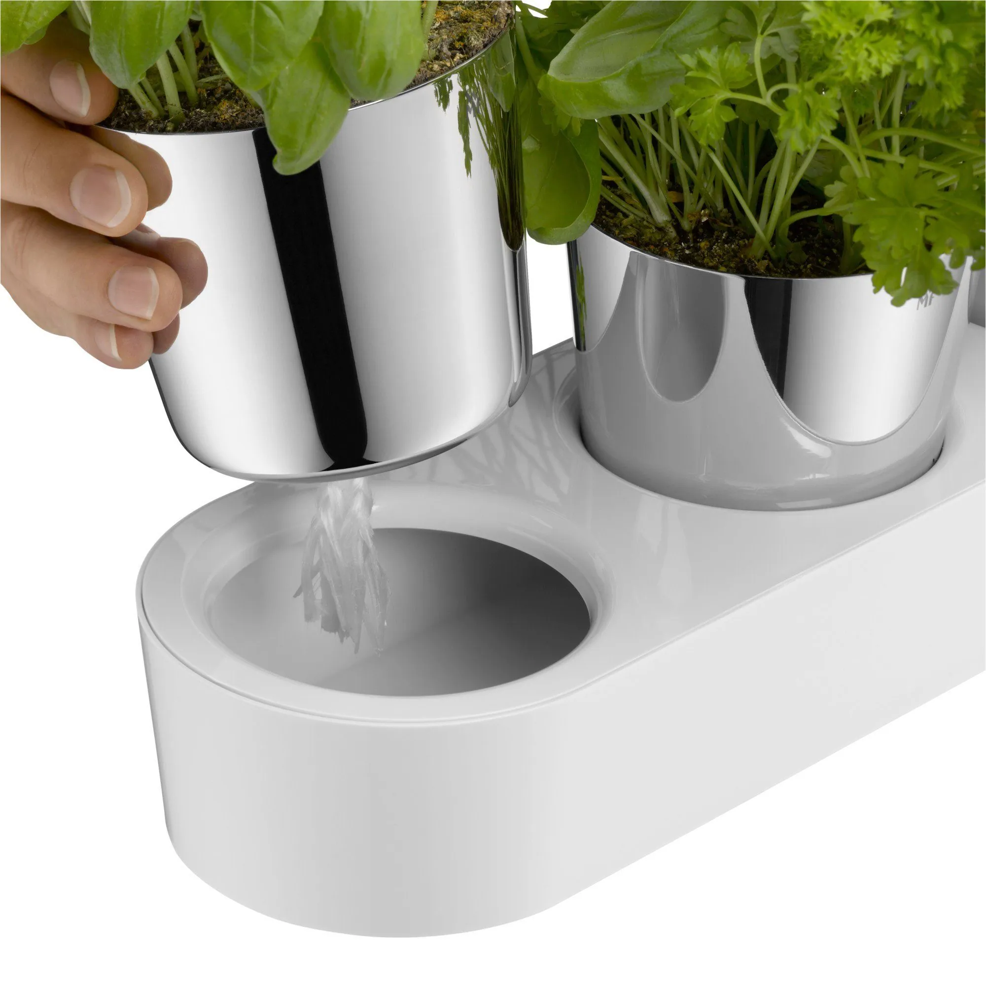 WMF Kräutertopf Set, 7 St, mit Bewässerungssystem, ideal für Indoor-Gärten 3