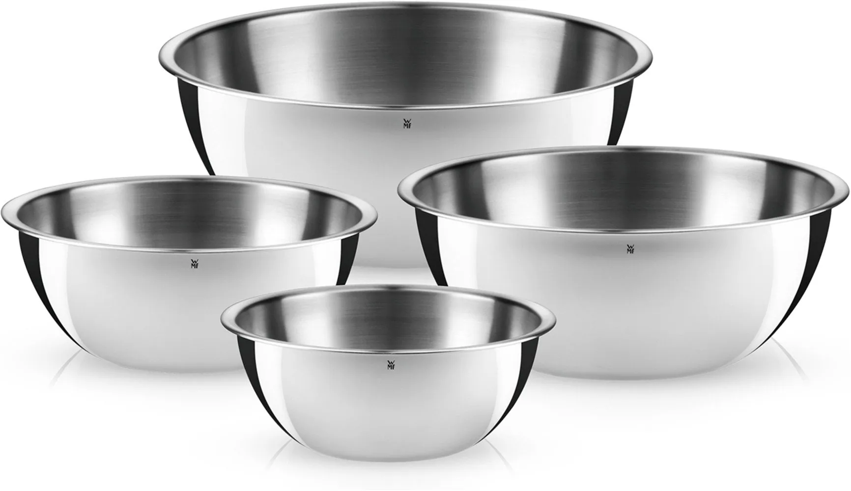 WMF Gourmet Schüssel Set, 4-teilig, vielseitig, tropffreies Ausgießen, platzsparend