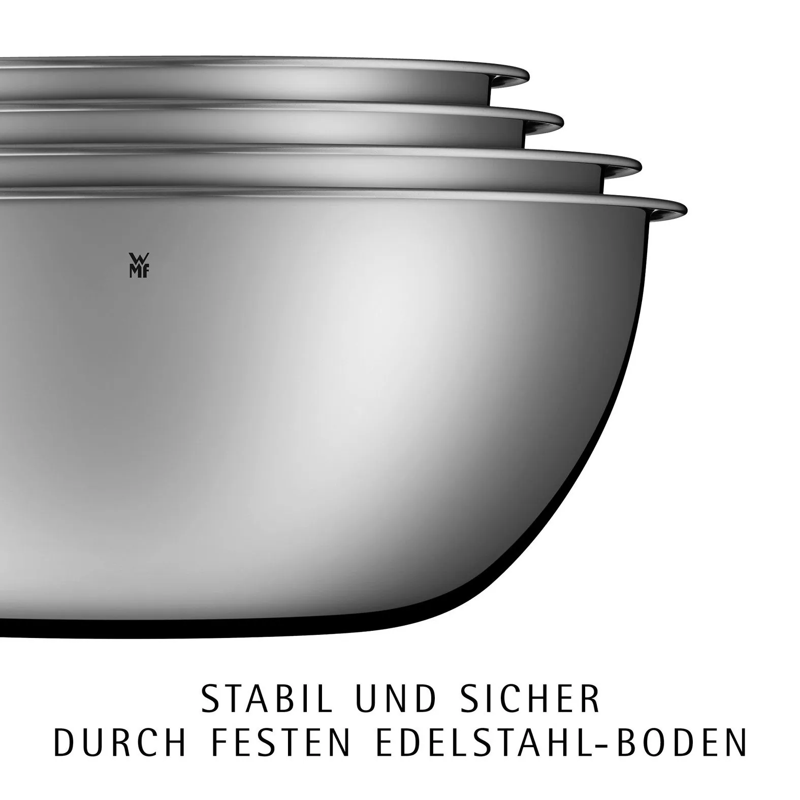WMF Gourmet Schüssel Set, 4-teilig, vielseitig, tropffreies Ausgießen, platzsparend 4