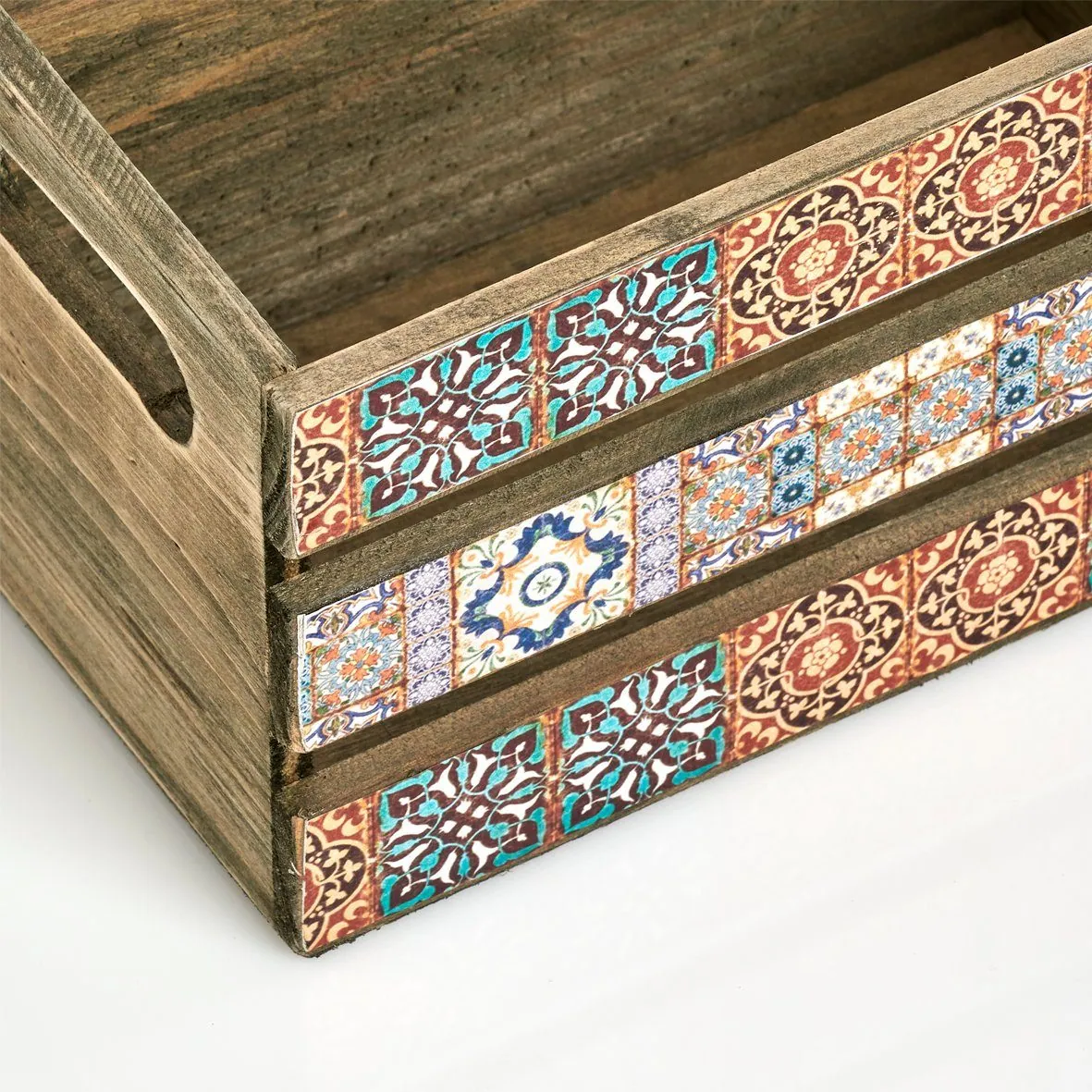 Zeller Present Deko-Kiste Mosaik, farbenfrohes Tannenholz, 24 x 14 x 13,5 cm 3